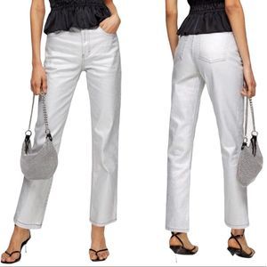 TOPSHOP Silver Coated Jeans!